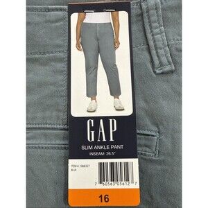 GAP Women’s 16 slim ankle pant Chino Blue NWT